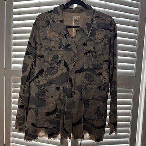 POL Camouflage Distressed Jacket